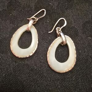 Pale green Jade and Sterling Silver Earrings